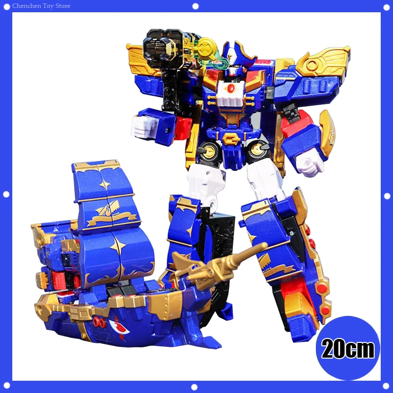 Metal Cardbot Transforming Robot 20Cm Black Hook Pirate Ship Action Figure Abs Transformation Model Car Toy For Children Gift