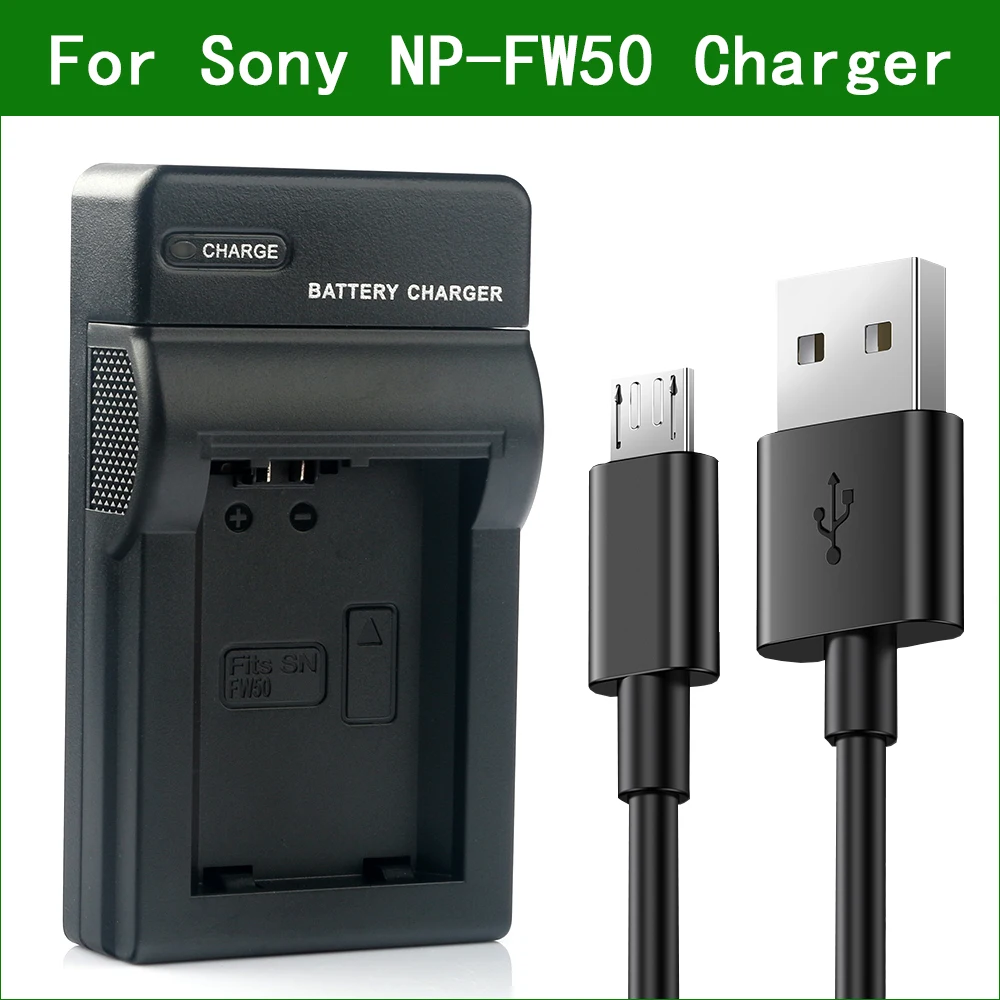 Lanfulang Np-Fw50 Nuovo Caricabatteria Micro Usb Per Sony Alpha Nex-3N Nex-5N Nex-5R Nex-5T Alpha A5100 Dsc-Rx10, Dsc-Rx10 Ii Iii