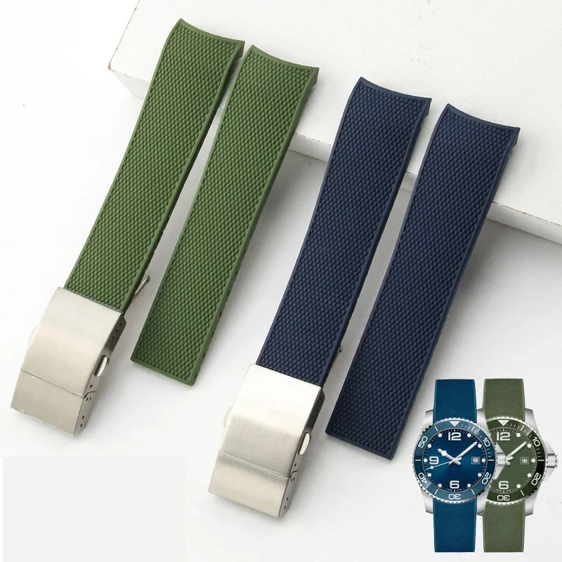 19Mm 20Mm 21M Cinturini In Gomma Siliconica Per Longines Hydroconquest L3.781 L3 41Mm 43Mm Quadrante Conquest Cinturino Per Orologio Impermeabile