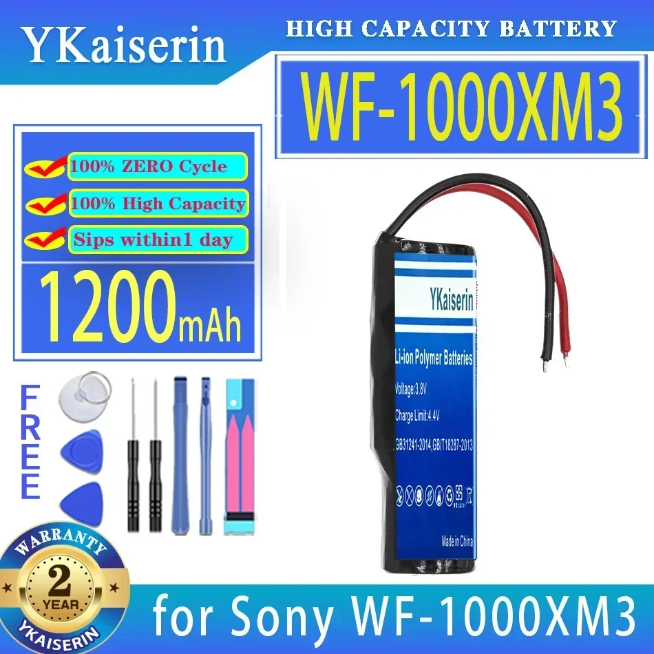 Batteria Ykaiserin Wf1000Xm3 (14430 2 Linee) 1200Mah Per Custodia Di Ricarica Sony Wf-1000Xm3 Bateria