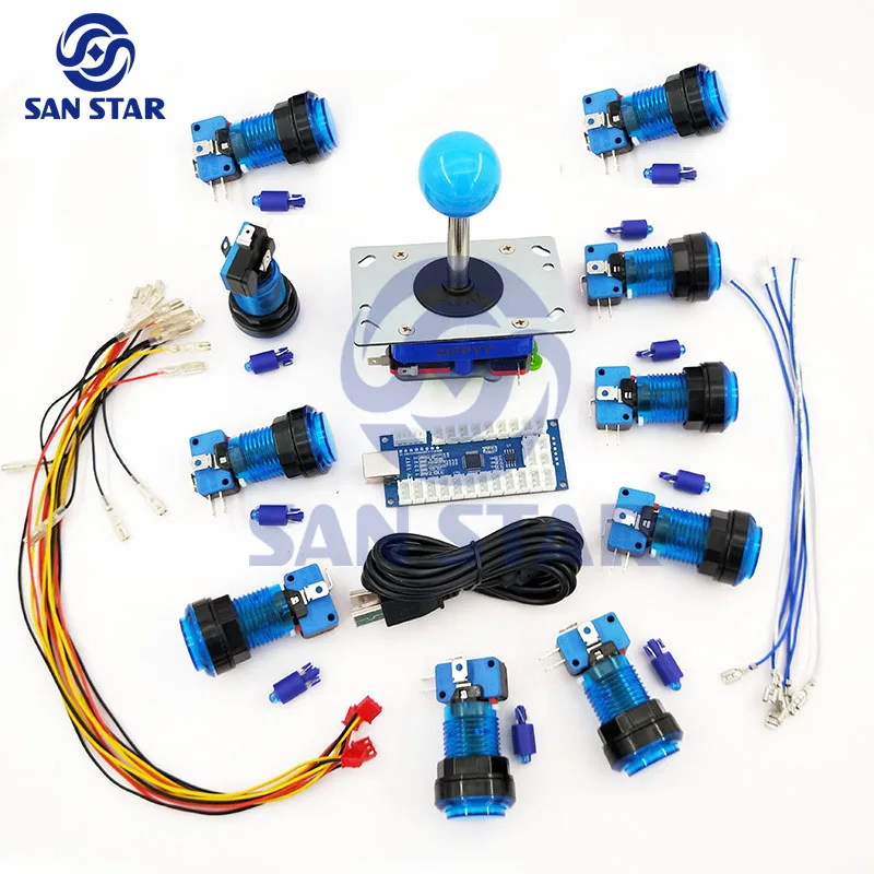 Single Player Arcade Controller Con Zippy Joystick Illumianted Pulsante Di Arcade Con Mcroswitches