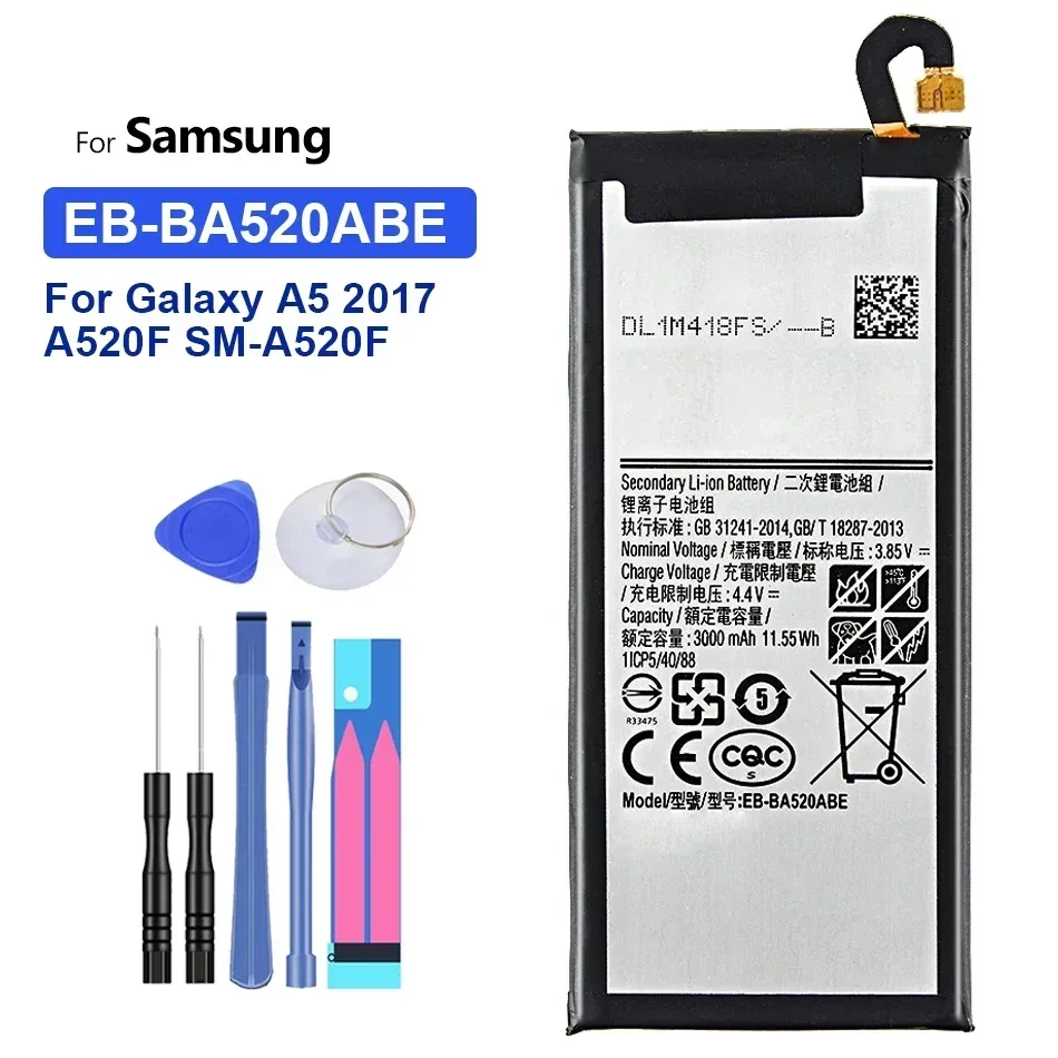 Batteria 3000Mah Eb-Ba520Abe Per Samsung Galaxy A5 2017 / A520 Sm-A520F Sm-A520F/Ds Sm-A520K Sm-A520L Sm-A520S Batteria