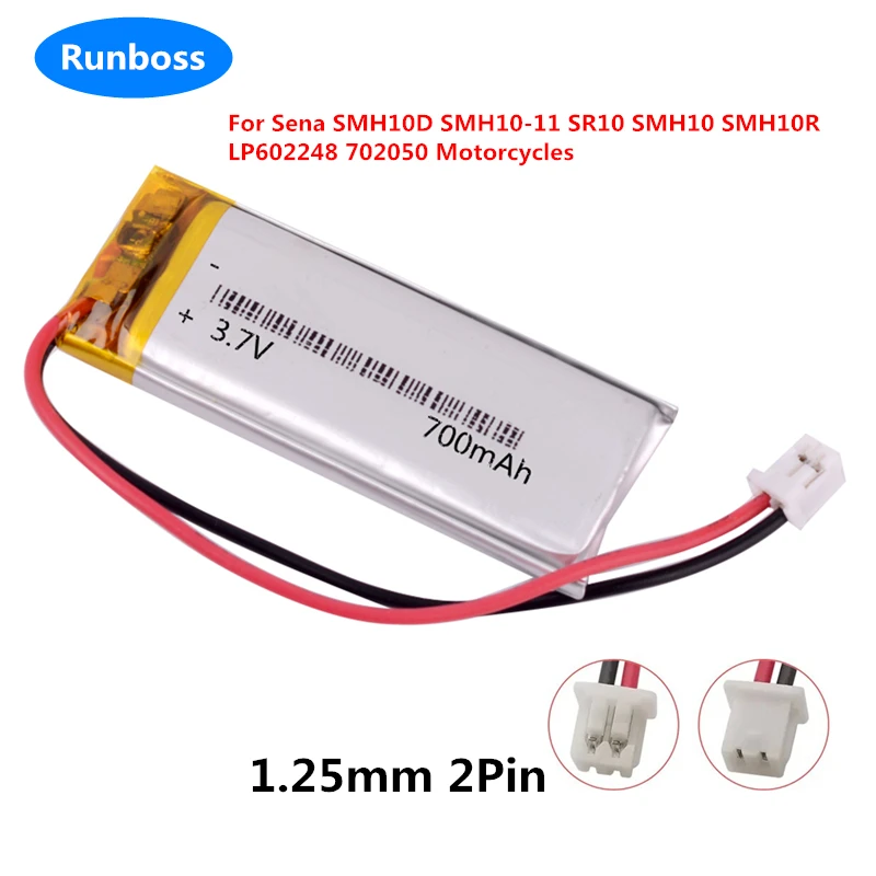 1-4 Pz Nuovo 3.7V 700Mah Lp602248 702050 Batteria Per Sena Smh10D Smh10-11 Smh10 Smh10R Sr10 Moto Auricolare Bluetooth Interfono