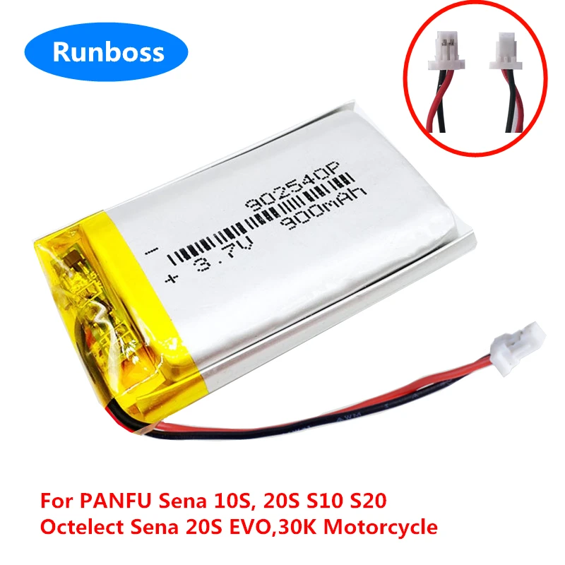 1-4 Pz Nuova Batteria 3.7V 900Mah 902540 Per Panfu Sena 10 S 20S S10 S20 Octelect Sena 20S Evo,30K Auricolare Wireless Moto Xk