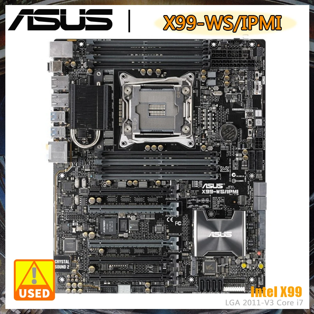 Scheda Madre Asus X99-Ws/Ipmi Chipset Intel X99 Lga 2011-V3 Socket 8 X Ddr4 Dimm 128Gb 5 X Pci-E X16Support Core I7 7100 7700 Cpu