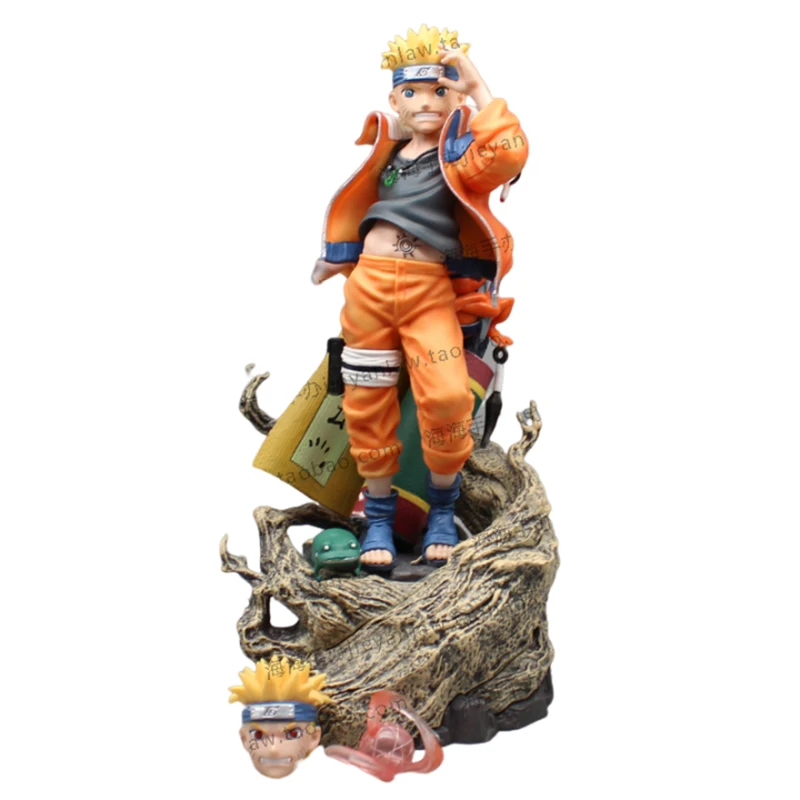 Anime Uzumaki Naruto Figure Naruto Action Figures Naruto Change Head Manga Figurine 30Cm Giocattoli In Pvc Decorazione Desktop Regali