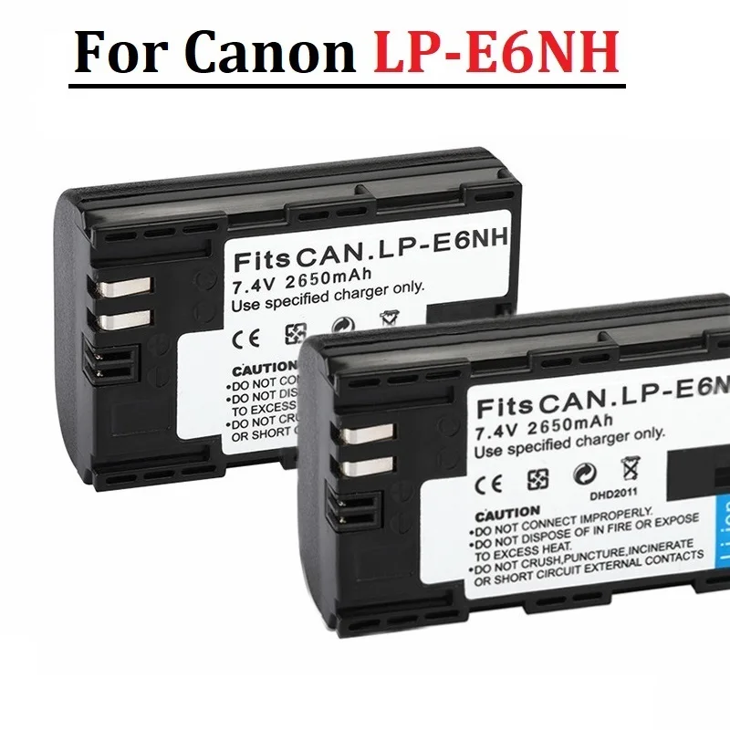 Batteria Originale 2650Mah Lp-E6Nh Lpe6Nh Per Fotocamere Canon Eos R R5 R6 R7 5Ds 6D 7D 60D 70D 80D 90D Xc10 Xc15