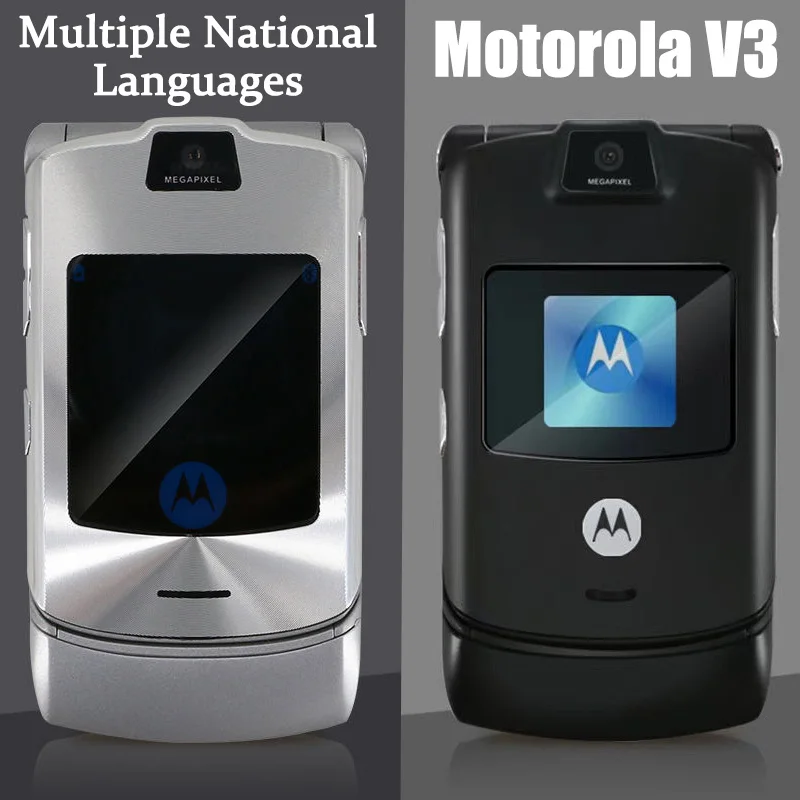 V3 Motorola Razr Ricondizionato 90% Nuovo-Originale Sbloccato Clamshell Bluetooth Cellulare Gsm 850/900/1800/1900 Telefono Di Buona Qualità