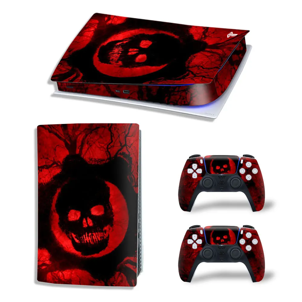 Per Ps5 Digital Skin Skull Element Vinyl Sticker Decalcomania Cover Console Controller Adesivo Protettivo Antipolvere