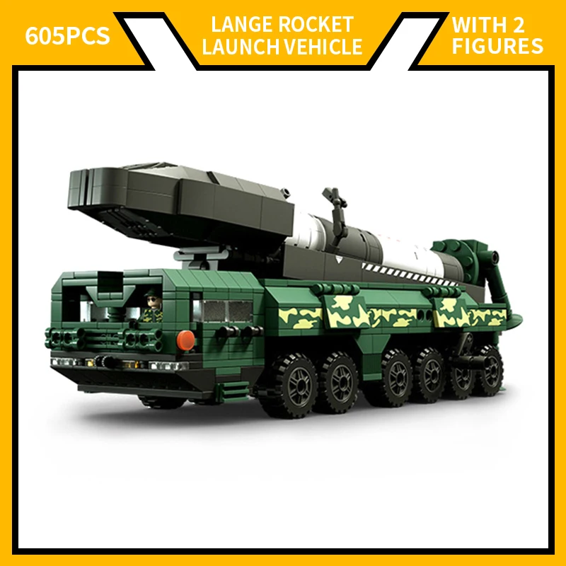 605Pcs Transport Rocket Launch Missile Cars Rocket Aerospace Model Building Blocks Assemblare Mattoni Giocattoli Regalo Per Ragazzi Adulti