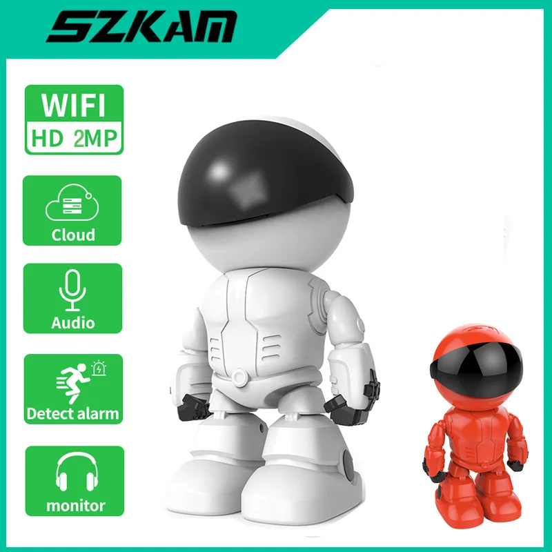 Szkam 1080P Robot Wifi Telecamera Ip Baby Monitor Webcam App Telecomando Smart Home Videosorveglianza Telecamera Wireless Cctv