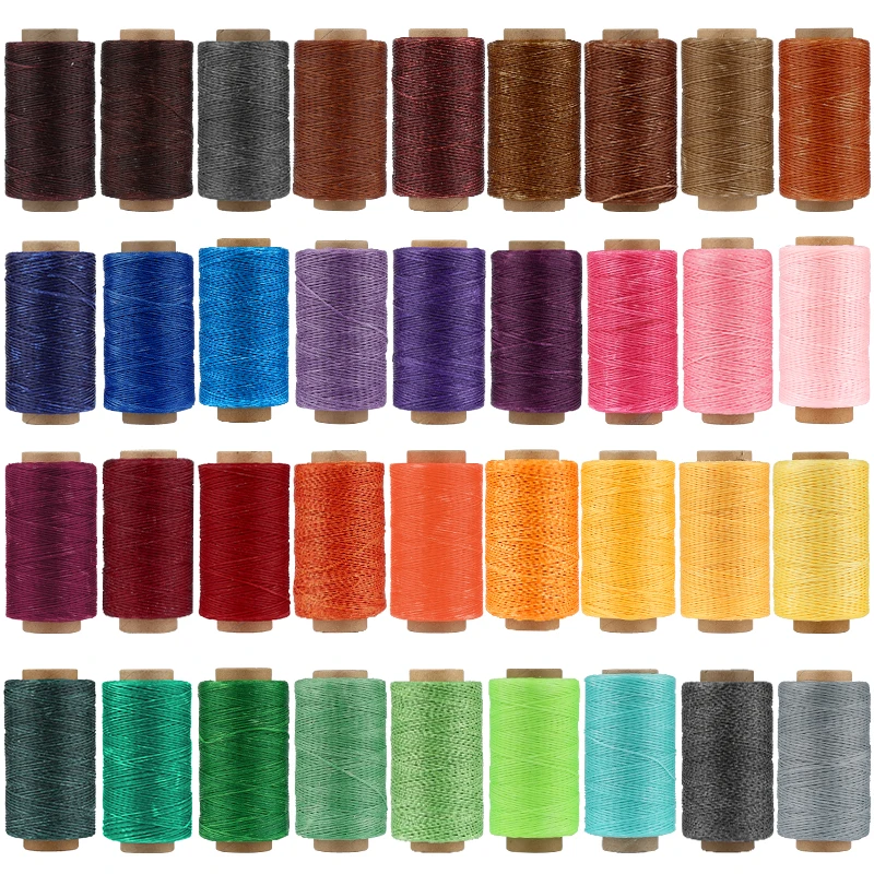 Lmdz 250M 150D 1.0Mm Leather Sewing Waxed Thread Flat Waxed Sewing Line Cord For Diy Leather Craft Tools Hand Stitching Thread