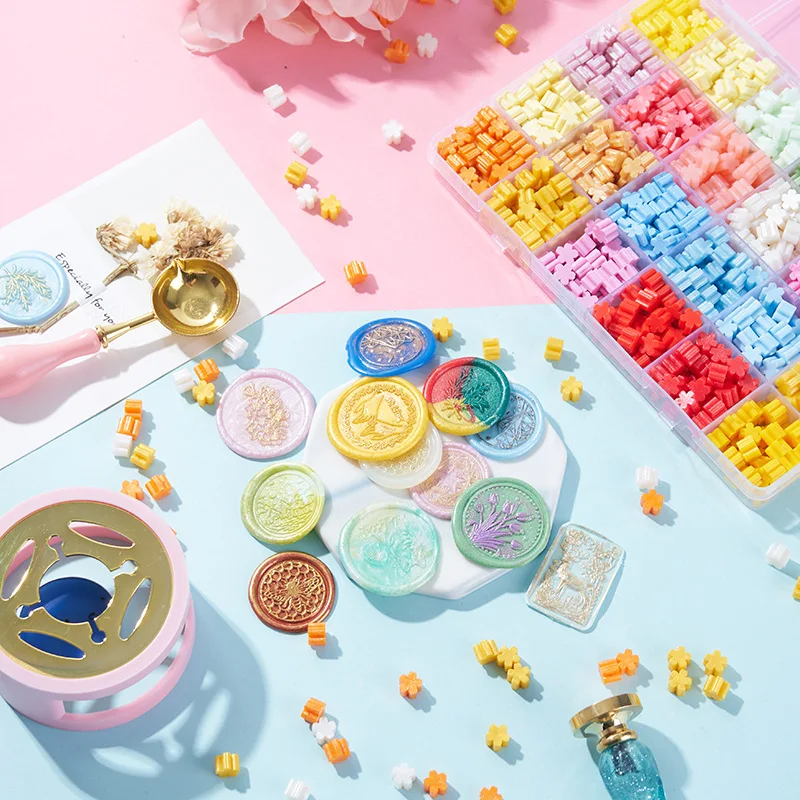 Nuove Particelle Di Cera Sigillante Per Fiori Di Ciliegio Bellissimo Materiale Di Cera Colorata Busta Per Biglietti Di Auguri Fai Da Te Sigillatura Pe