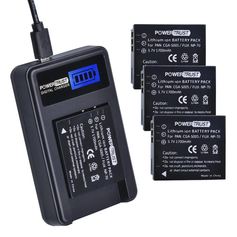 Batteria Powertrust S005 Per Panasonic Cga-S005 Dmw-Bcc12, Panasonic Lumix Dmc-Fx9 Fx10 Fx12 Fx50 Fx100 Fx150 Fx180 Lx1 Lx2 Lx3
