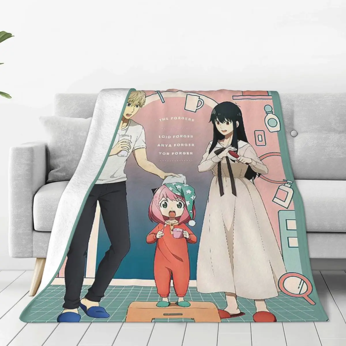 Anime Spy X Family Coperte In Pile Per Tutte Le Stagioni Coperte Portatili Ultra-Morbide Per Copriletto Camera Da Letto Divano
