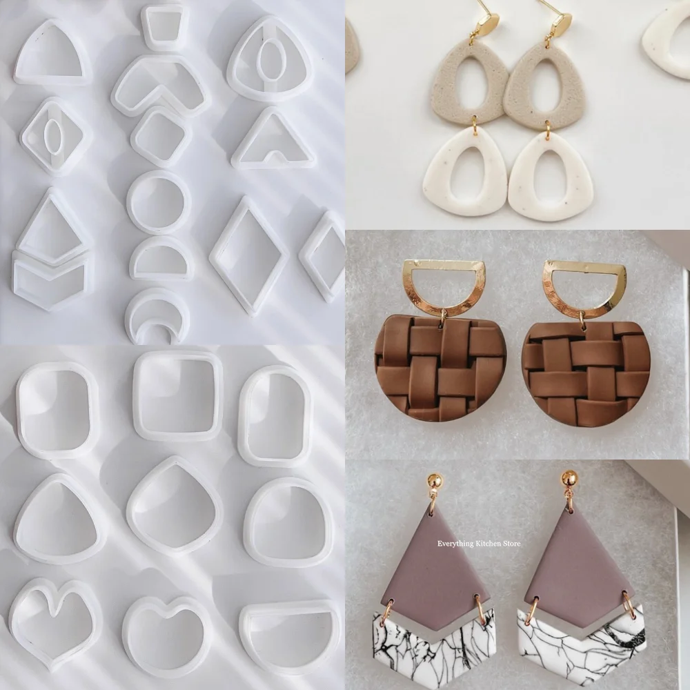 Mini Taglierina Elementare Gumdrop Triangolo Arrotondato Luna Rombo Forma Di Ciambella Taglierina Di Argilla Polimerica Per La Decorazione Di Gioielli