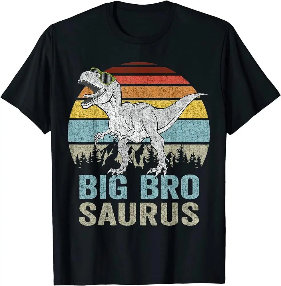 Bigbrosaurus T Rex Dino Big Bro Saurus Brother Boys Dinosaur Shirt Maniche Lunghe O Corte