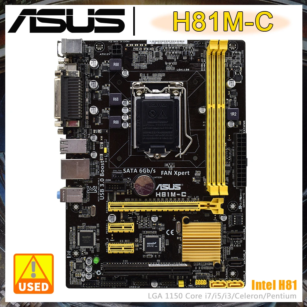 Scheda Madre Asus H81M-C Chipset Intel H81 Presa Lga 1150 Per Scheda Madre Intel 22Nm Cpu Core I7 I5 I3 Celeron Pentium Mic Atx H81
