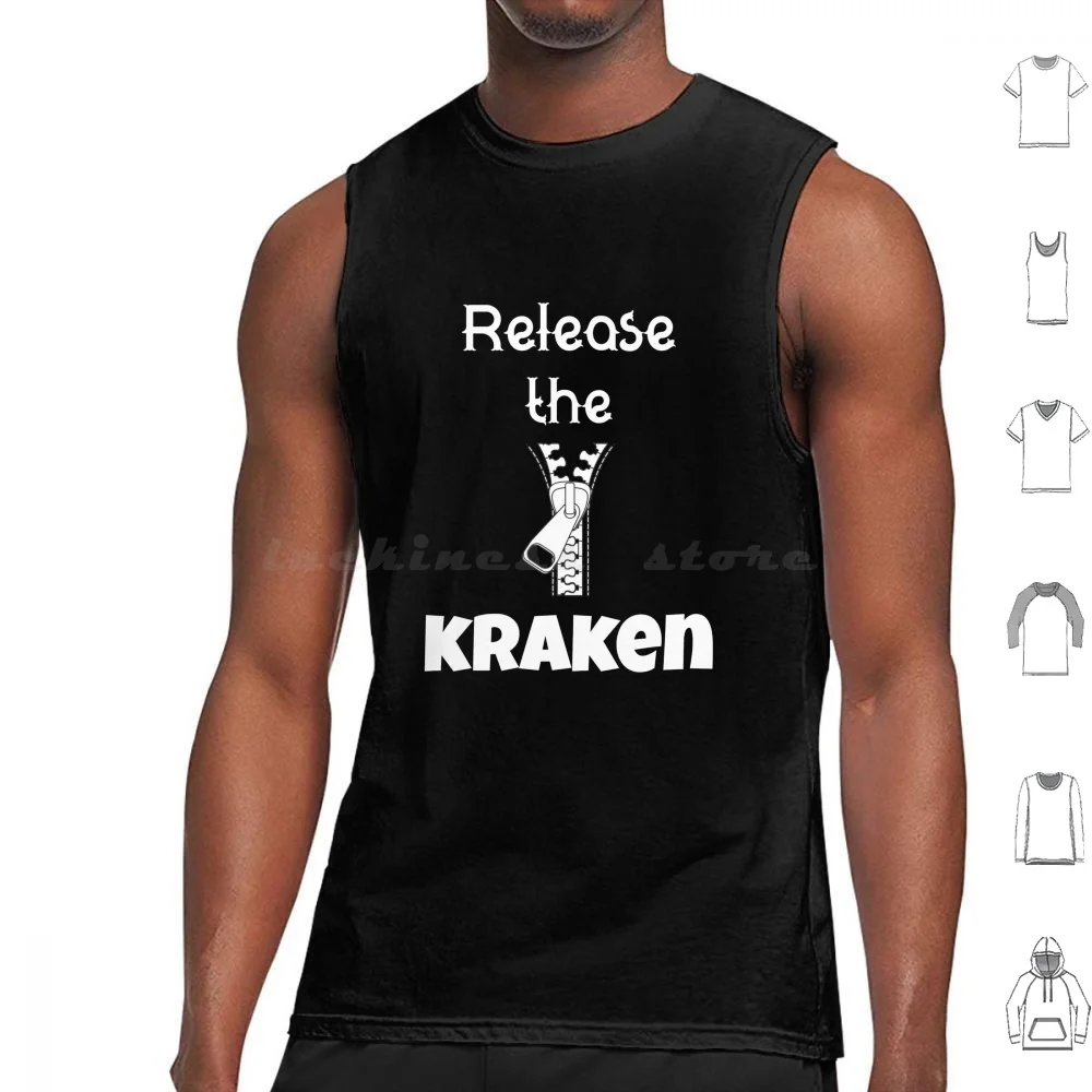 Rilascia Le Canotte Kraken Stampa Cotton Release The Kraken Release The Kraken Retro Release The Kraken Vintage Release