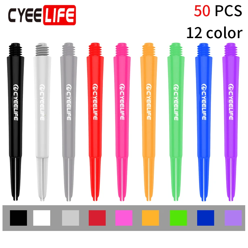 Cyeelife 50 Pz/Lotto Nylon Dart Shaft 2Ba 48Mm Filettatura A Vite Plastica Freccette Stelo Freccette Accessori Per Standard 2Ba Vite Thre