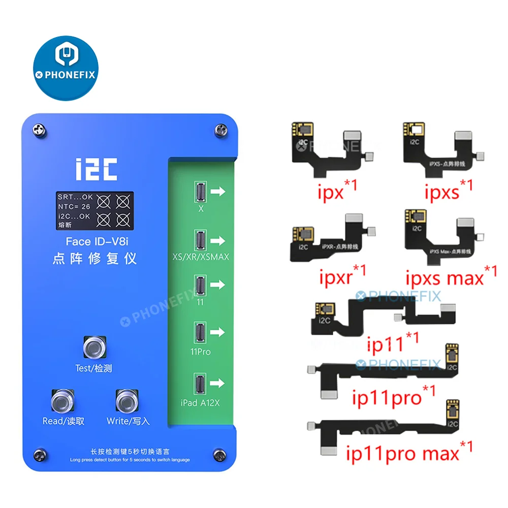 I2C Face Id Iface-V8 Dot Matrix Cable Dot Projector For Iphone X-11 Pro Max Face Id Not Working Lattice Repair Moving High Low