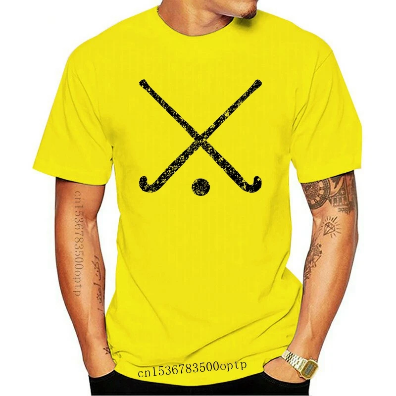 Nuovi Uomini T Shirt Field Hockey Bastoni Incrociati Con Palla Grafica Silhouette Divertente T-Shirt Novità Tshirt Donna
