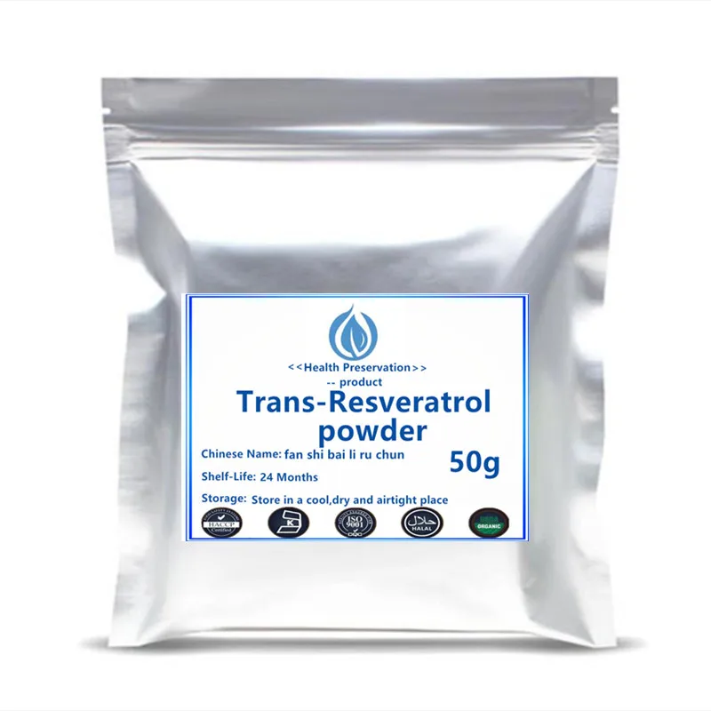 Trans-Resveratrolo Polvere Integratore Antiossidante Sbiancamento Della Pelle Anti-Cancro Nmn Materie Prime Cosmetiche Antirughe