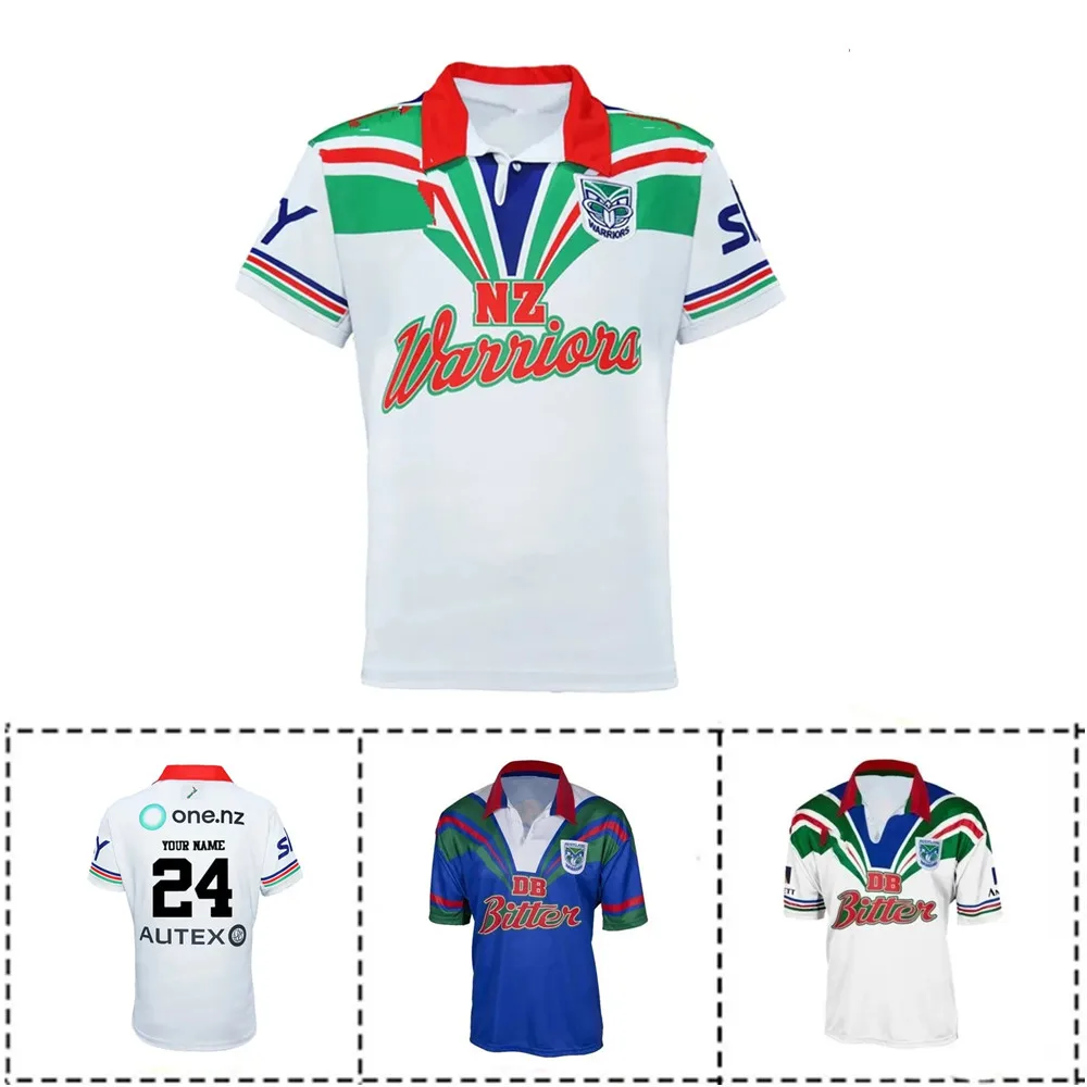 2024 Nuova Zelanda Warriors Mens Heritage Jersey 1995-2011 Warriors Retro Home Rugby Heritage Jersey Taglia S-L-5Xl
