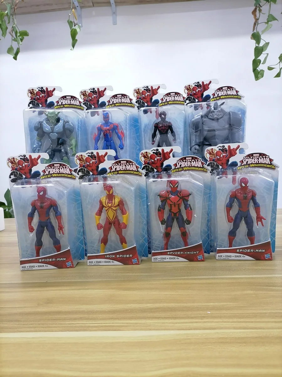 Novità Marvel Spiderman Action Figure Collection Ultimate Spider-Man Web-Warriors Green Gobin Rhino Iron Spider Knight Boy Gifts
