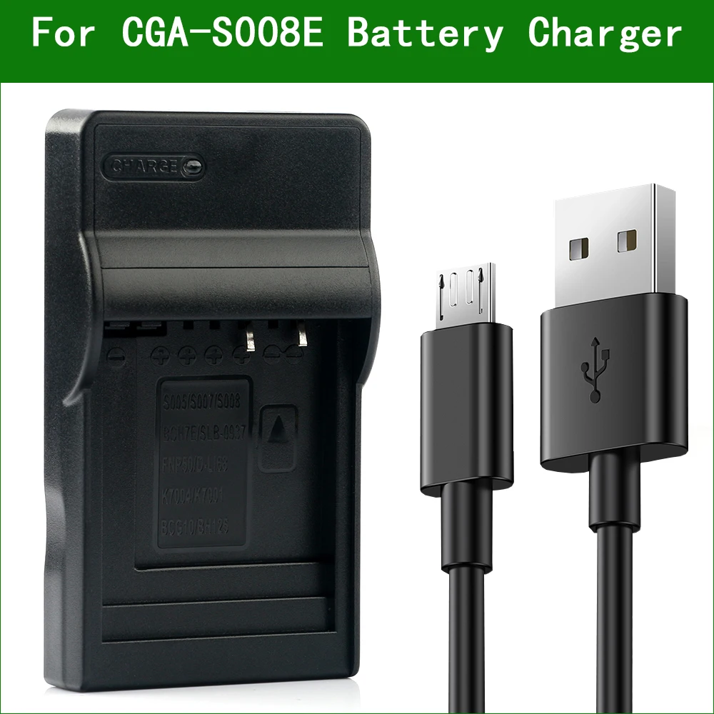 Caricabatteria Per Panasonic Dmw-Bce10, Cga-S008E Batteria, Lumix Dmc-Vw-Vbj10 Dmc-Fx30 Dmc-Fx55 Sdr-S26 Hm-Ta1 Dmc-Fx500