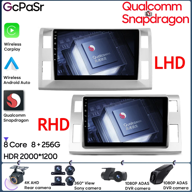 Qualcomm Autoradio Per Toyota Previa Xr50 3 Iii Estima Ahr20 Xr50 3 Iii Navigazione Gps Android Auto Stereo Video Wifi 5G No 2Din
