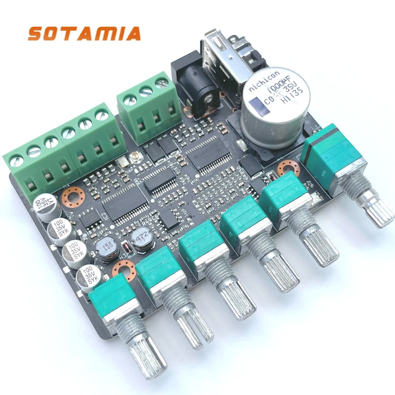 Sotamia 2.1 Scheda Amplificatore Di Potenza Digitale Bluetooth Tpa3118 2X30W + 60W Subwoofer Punto Crossover Regolabile Surround Virtuale