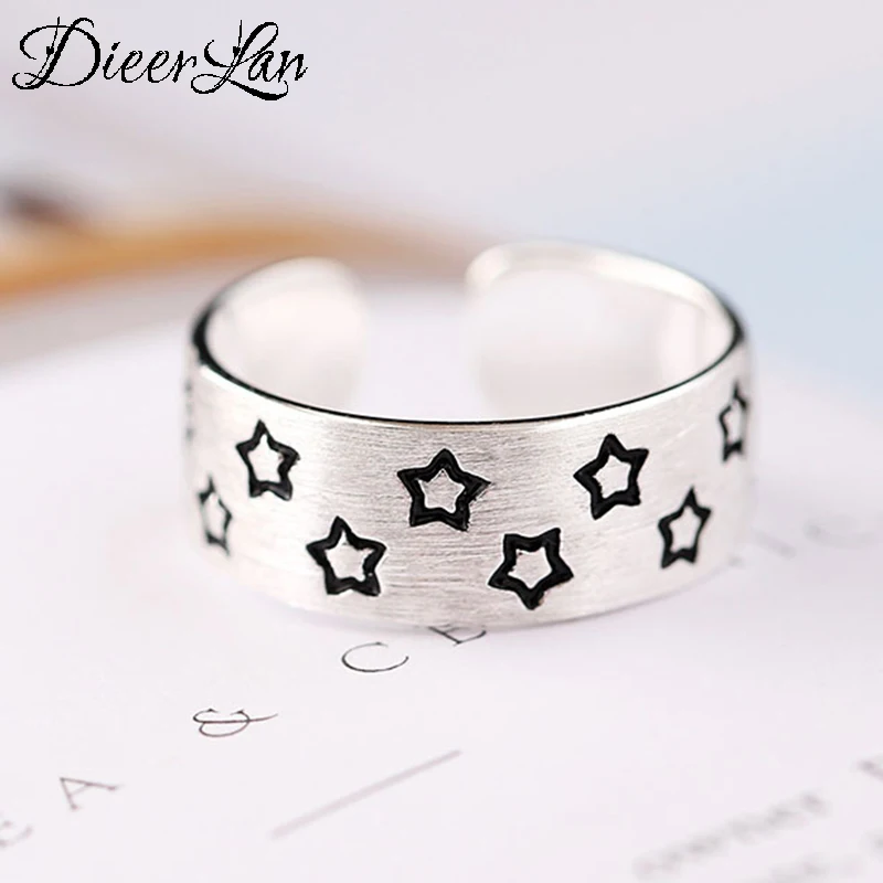 Diierlan New Charming Big Star Rings For Women Men Gothic Vintage Boho Knuckle Party Rings Regalo Di Gioielli Punk