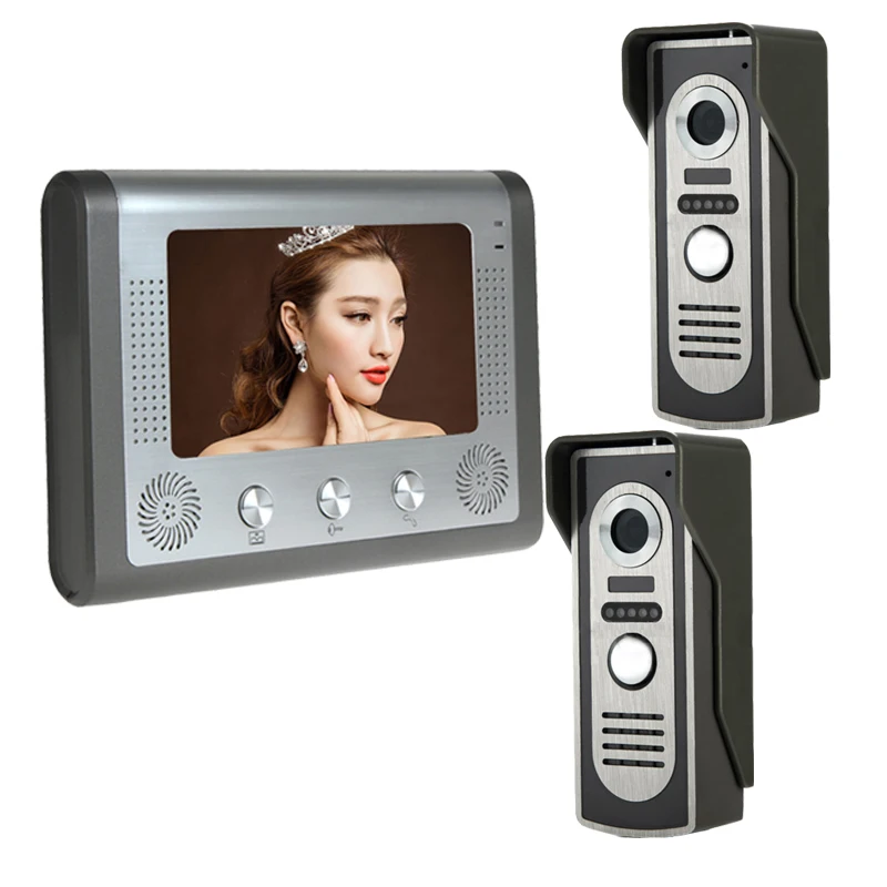 Sysd Cablato 7 Pollici A Colori Videocitofono Citofono Kit Telecamera Ir Citofono Monitor