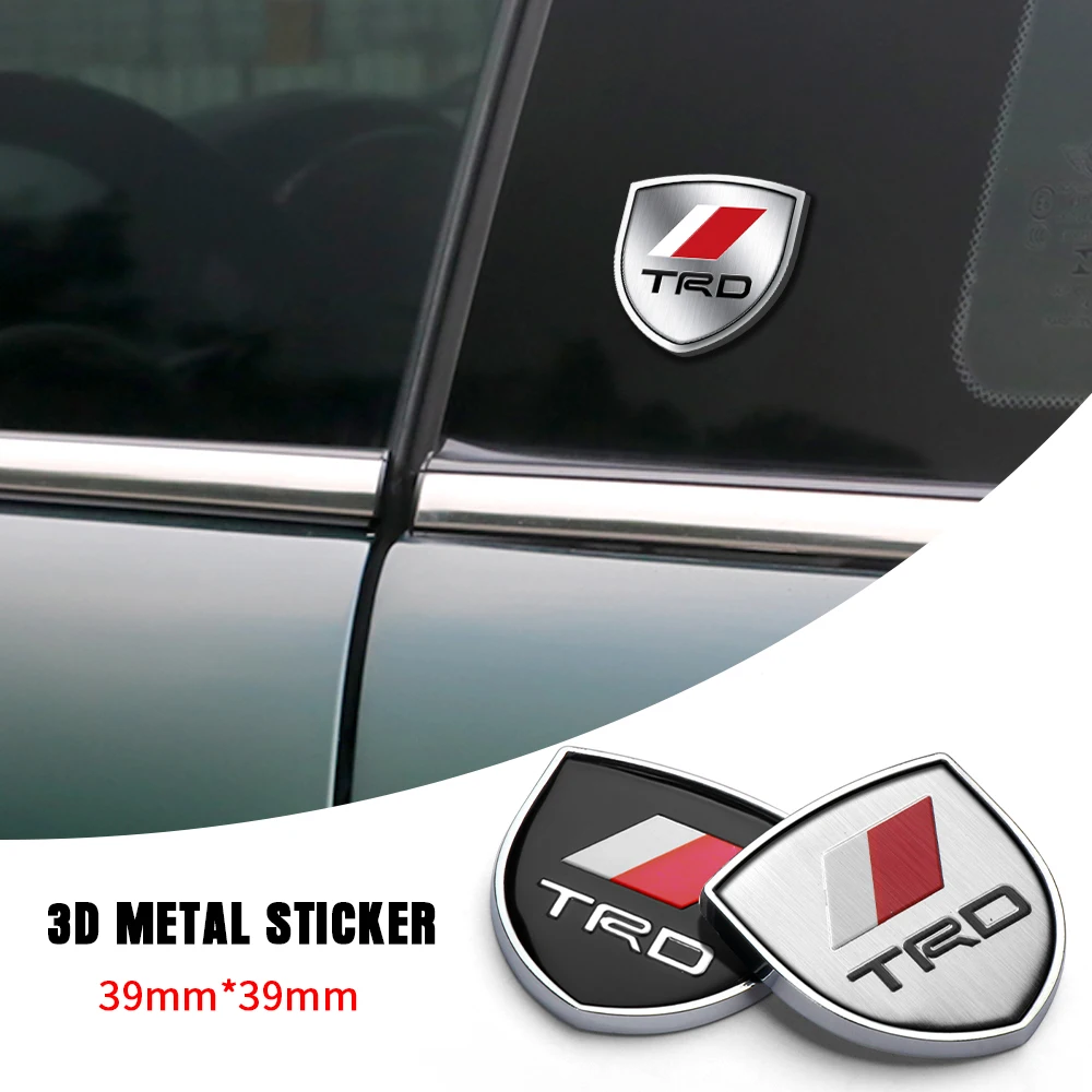 3D Meta Car Sticker Auto Door Shield Emblem Car Body Badge Sticker Per Trd Toyota Crown Reiz Corolla Prada Yaris Vitz Camry Gt86