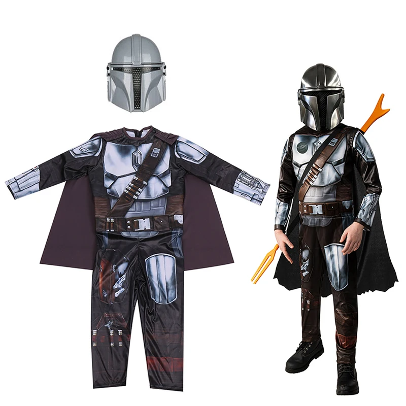 Kids Star Wars Mandalorian Costume Cosplay The Mandalorian Body Tute Maschera Outfit Halloween Carnival Party Vestiti Per Bambini