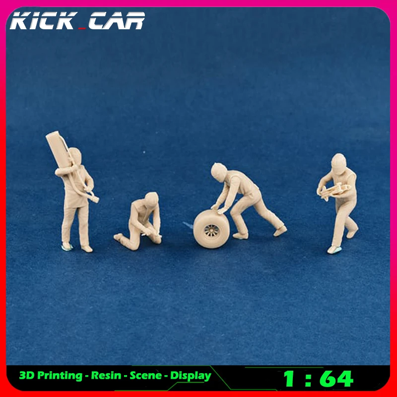 Kickcar 1/64 Nascar Smontagomme Modello Di Auto Diorama Resina Non Colorata Garage Scena Figura Decorazione Simulazione Scena Giocattolo