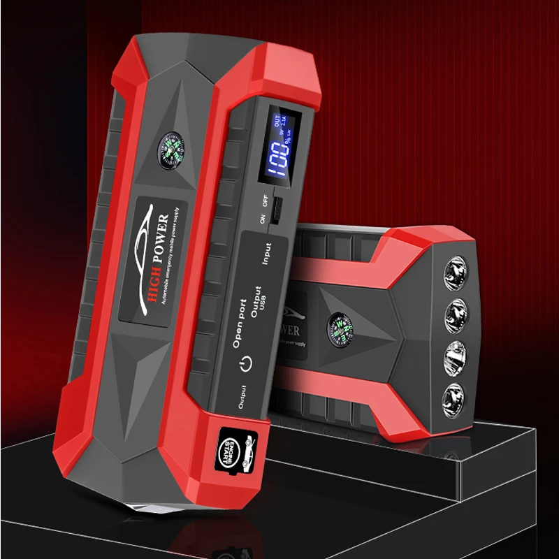 28000Mah Car Jump Starter Power Bank 12V Car Emergency Start Power 600A Caricabatteria Booster Con 4 Light Portable Poverbank