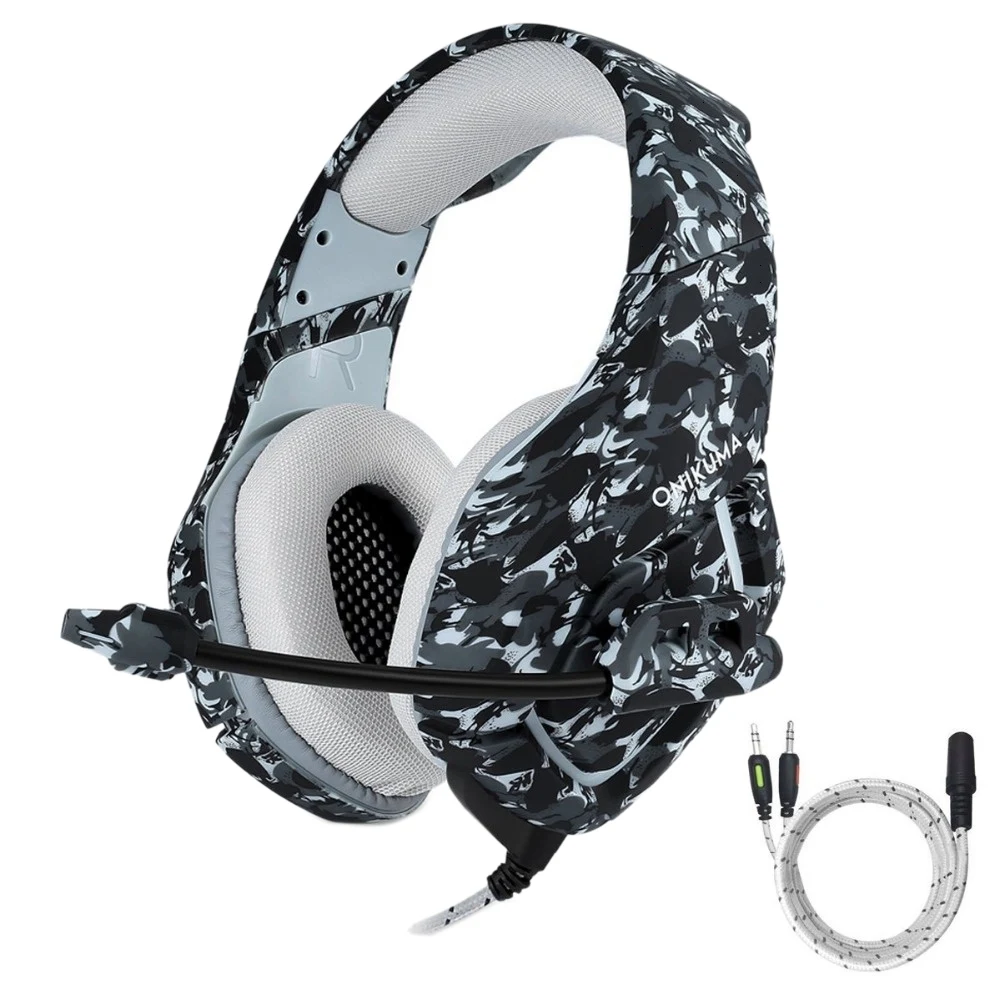 Onikuma Gaming Headset Pc Wired Gamer Headphone Deep Bass Stereo Sound Con Microfono Per Ps4 Xbox One Pc