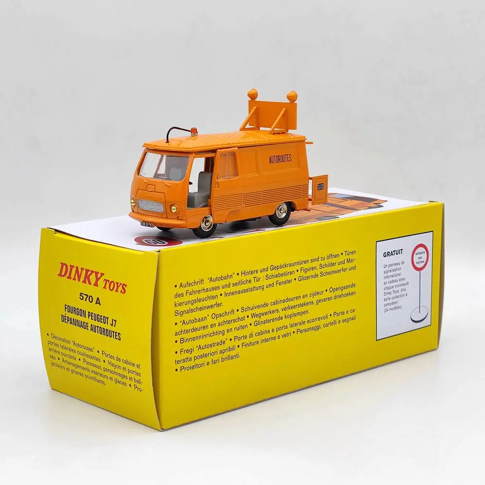 Atlas 1/43 Dinky 570A Fourgon J7 Dépannage Autoroutes Diecast Models Toy Limited Collection