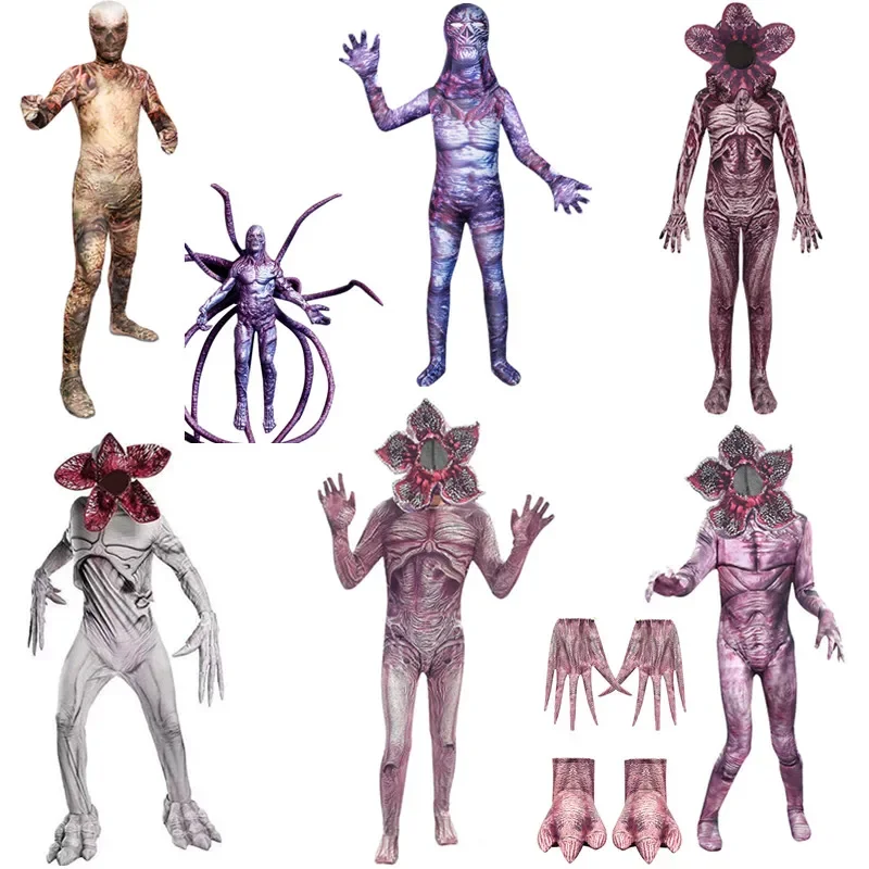 Costume Di Halloween Per Bambini Adulti Ragazzi Stranger Man-Eater Flower Demogorgon Spaventoso Cosplay Carnival Party Vestiti Spaventosi