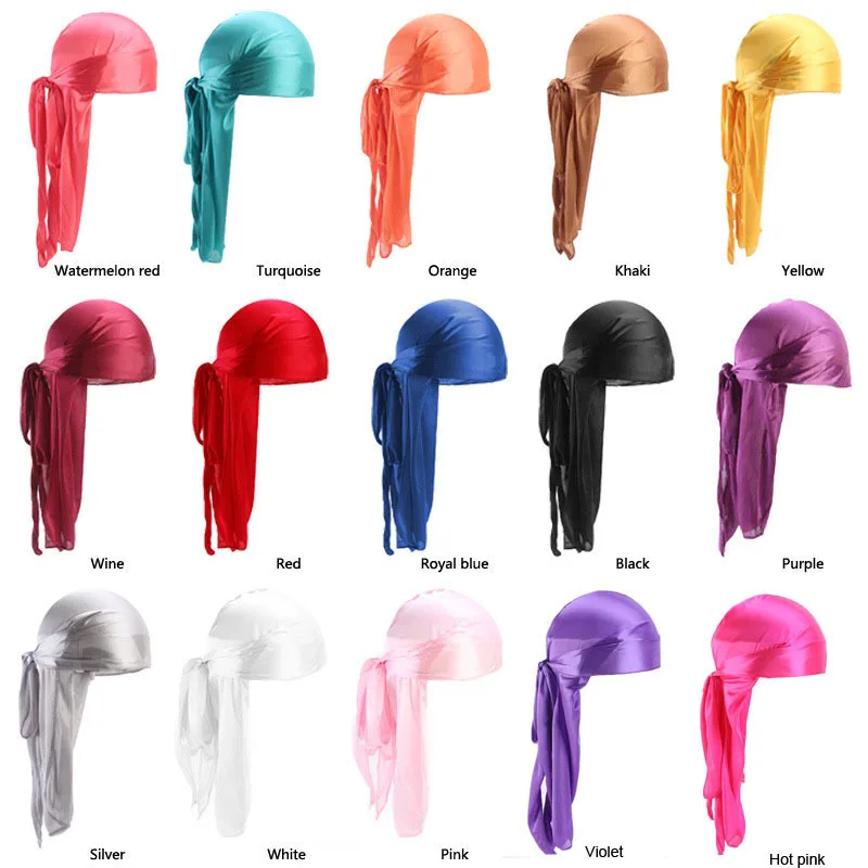 Aliexpress Vendita Calda Nuova Imitazione Seta Coda Lunga Tam-O'-Shanter Cappello Pirata Silky Durag Tjm-05C