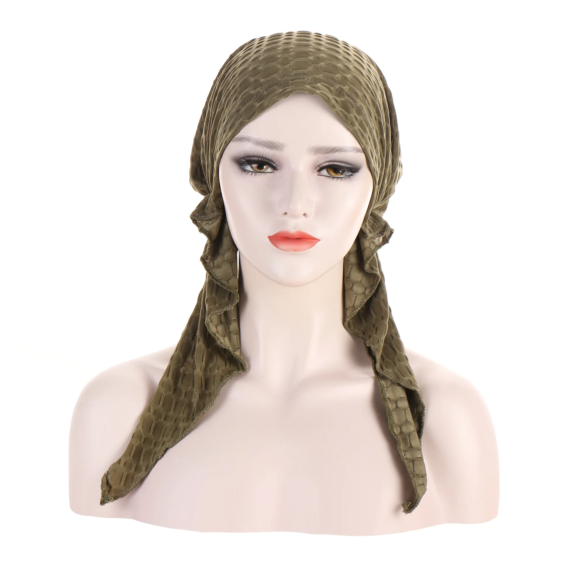 Hijab Musulmano Turbante Cofano Donne Cancro Chemio Caps Hijab Sciarpa Durags Bandane Coda Lunga Donne Musulmane Hijab Cap