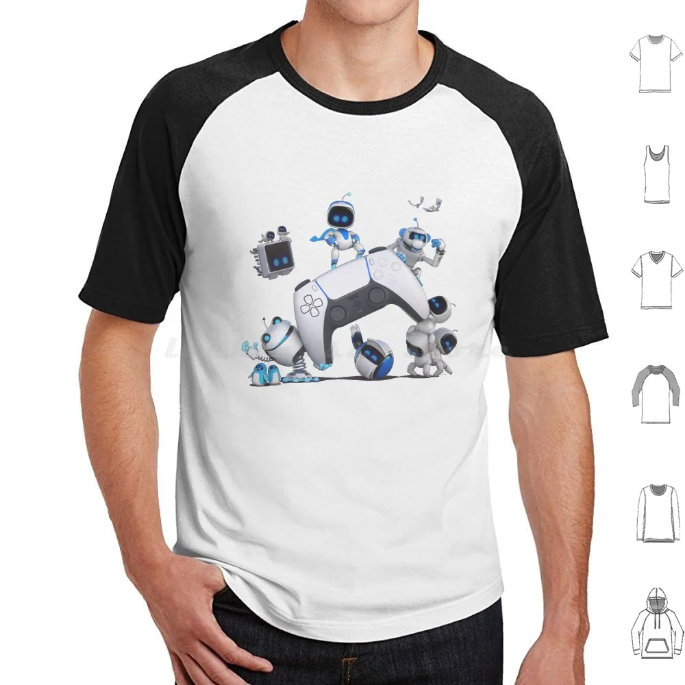 Maglietta Astrobot Big Size 100% Cotone Astros Playroom Astro Playroom Games Ps5 Platformer Astro Bot Bot Astrobot Kids Kid