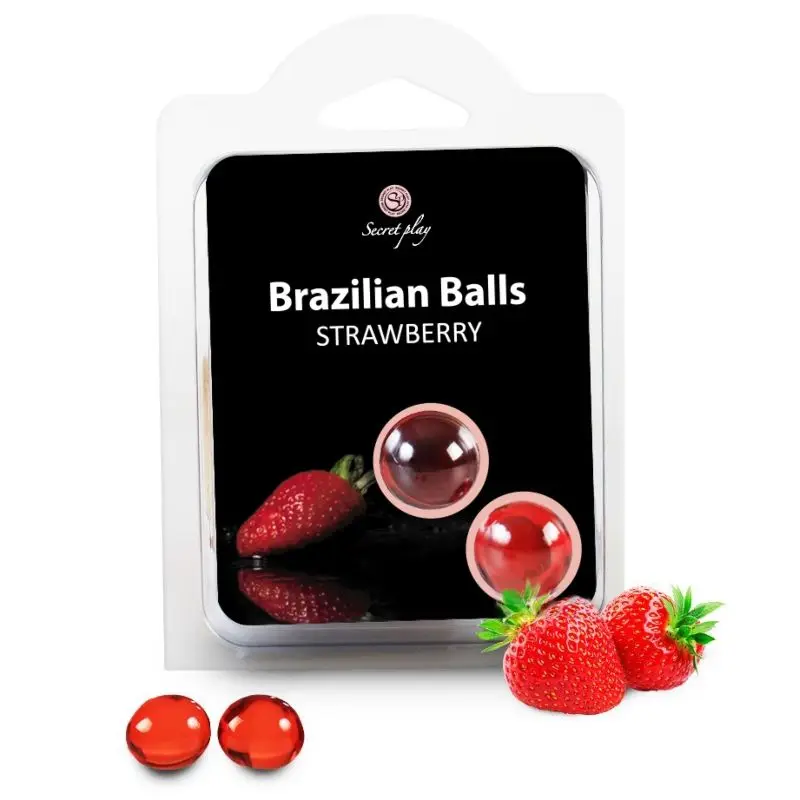 Palle Brasiliane Con Base Alla Fragola, Olio Lubrificante Con Aroma Di Fragole Perfette Per Massaggi Esterni E Rapporti Sessuali Anali O Vaginali 4 O 