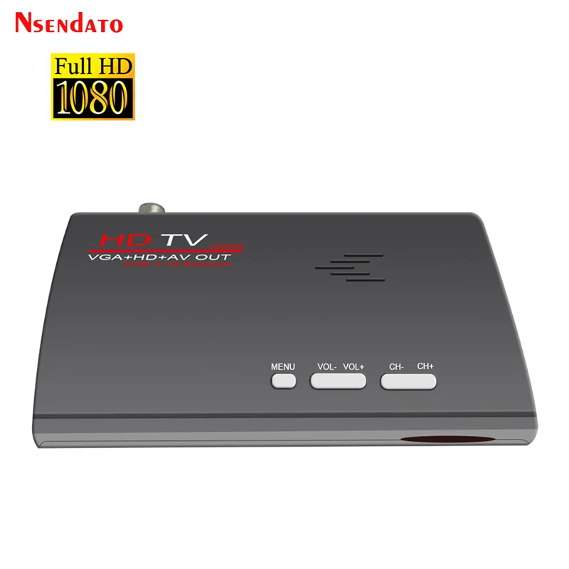 Ricevitore Tv Digitale Terrestre Full Hd Dvb-T/Dvb-T2 Telecomando Vga Av Cvbs Ricevitore Sintonizzatore Tv Hd Per Monitor Lcd/Crt