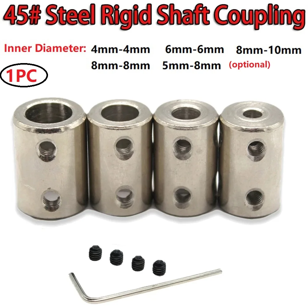1Set 4/5/6/8/10Mm Rigid Shaft Coupling Motor Motor Shaft Coupling Coupler Transmission Connector Sleeve Adapter Power Tool Acces