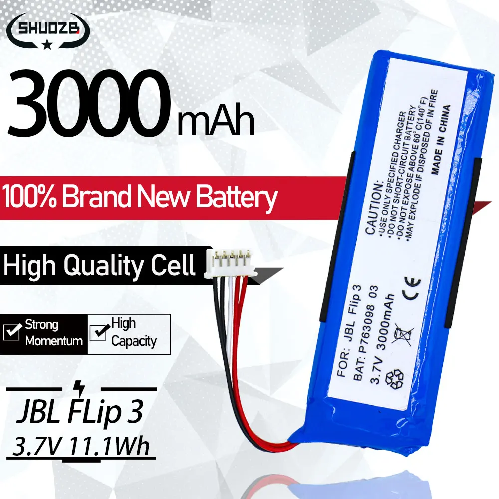 Per Jbl Flip3 Gsp872693 P763098 03 Batteria Di Ricambio Edizione Speciale + Strumento Di Riparazione Sostituzione Flip 3 Flip3 3.7V 3000Mah