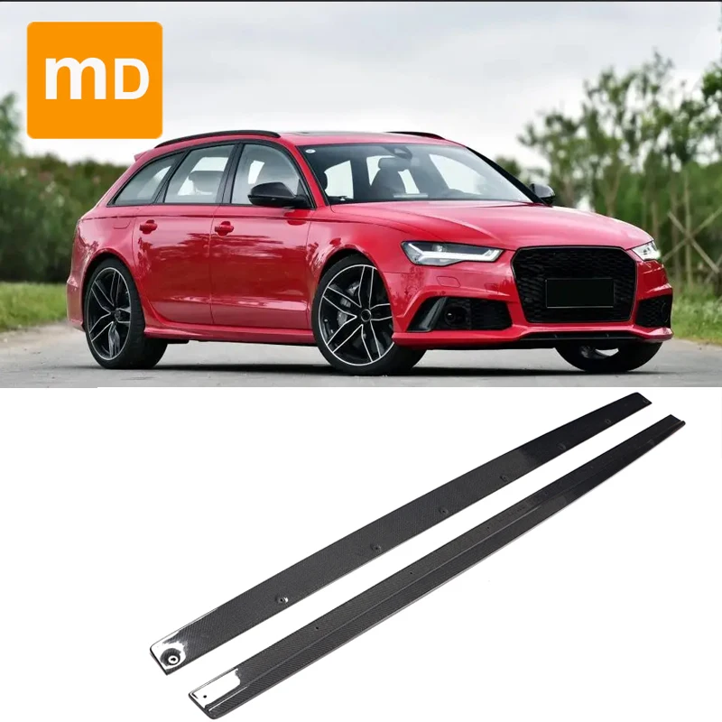 Per Audi A6 Rs6 2013-2018 Minigonne Laterali In Fibra Di Carbonio Extension Lip Panels Splitter Spoiler Paraurti Diffusore Body Kit Upgrade