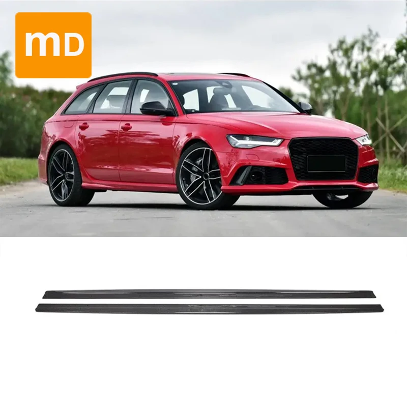 Per Audi A6 Rs6 2013-2018 Minigonne Laterali In Fibra Di Carbonio Extension Lip Panels Splitter Spoiler Paraurti Diffusore Body Kit Upgrade